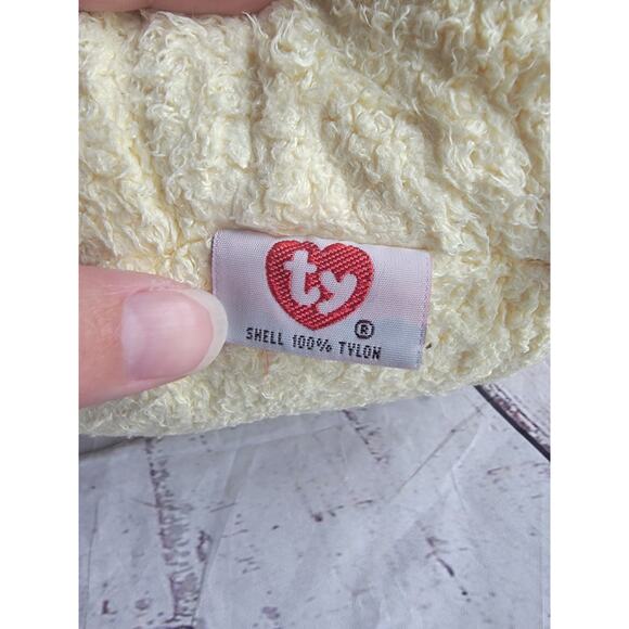 Ty Baby Plush Pillow Pals Dog baby Yellow Puppy Dog Rattle 1999 Stuffed Toy - Picture 8 of 10